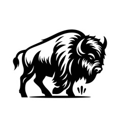 Obraz premium beautiful Bison or buffalo vintage isolated vector illustration