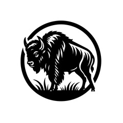Obraz premium beautiful Bison or buffalo vintage isolated vector illustration
