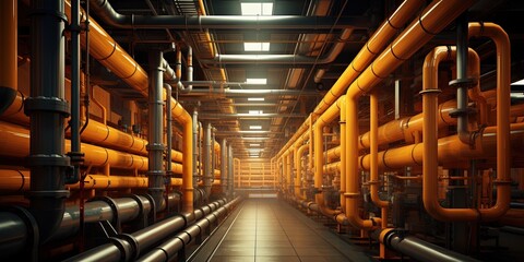 Building piping and energy systems. - obrazy, fototapety, plakaty