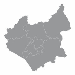 Obraz premium Leicestershire county administrative map