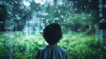 Technology versus nature, the impact of the digital age on children. Contrast between the digital and natural world. The negative effects of technology on child development.