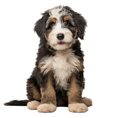 bernedoodle isolated on white