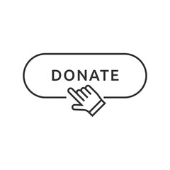 Donate button. Click button donate. Button for donation and charity. Donation by online payments.