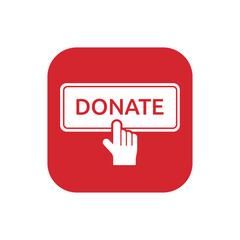 Donate button. Click button donate. Button for donation and charity. Donation by online payments.