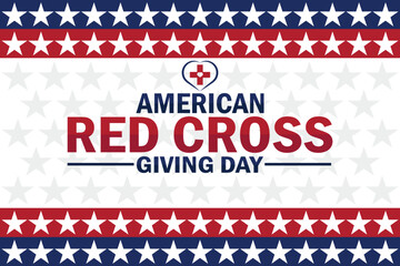 American Red Cross Giving Day wallpaper with typography. Vector illustration. American Red Cross Giving Day, background