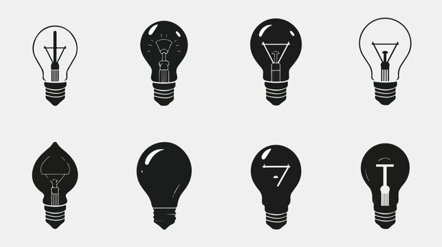Lamp icon set. Light bulb icon vector. idea symbol. i