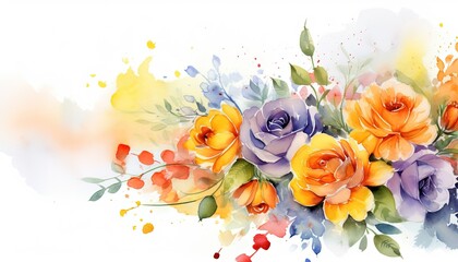 watercolor flower background, floral summer background for wedding stationery, flower background with watercolor, watercolor style for background
