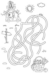 Help Little Car Reach Her Vacation In This Educational Labyrinth Coloring Page For Kids