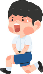 Kid Student boy need a pee