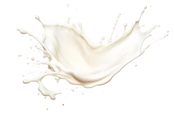 Fotobehang Watercolor milk cream splash on white background © Oksana