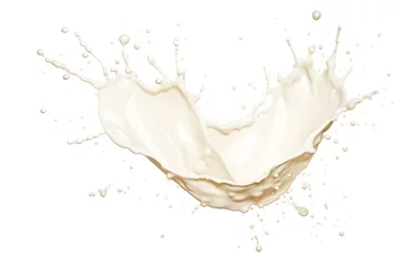 Foto op Plexiglas Watercolor milk cream splash on white background © Oksana