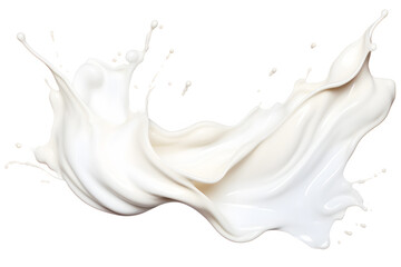 Watercolor milk cream splash on white background