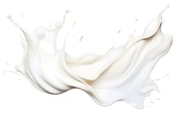Foto op Canvas Watercolor milk cream splash on white background © Oksana