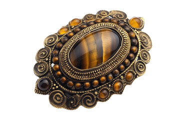Brooch of the Tiger's Gaze isolated on transparent Background