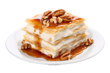 Sweet Syrupy Filo Treat Isolated on Transparent Background.