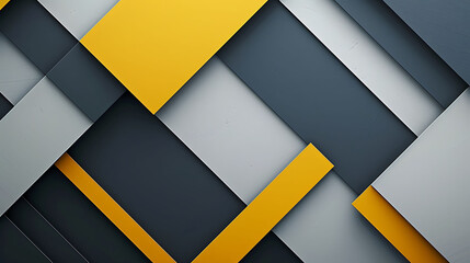 Abstract background with yellow and gray geometric shapes.