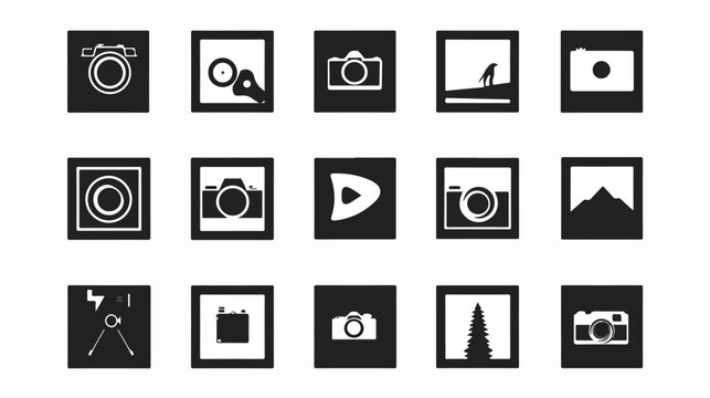 Picture icon set. photo gallery icon symbol isolated