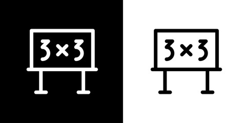 Chalkboard icon. Business icon. Tool icon. CEO icon. Black icon. Black line icon. Silhouette.