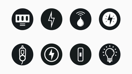 Power icon set. Power Switch Icon. Electric power iso - obrazy, fototapety, plakaty