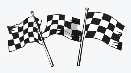 Racing flag icon set. race flag icon.Checkered racing