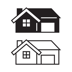 icon logo of a house or home, real estate business onw white background.