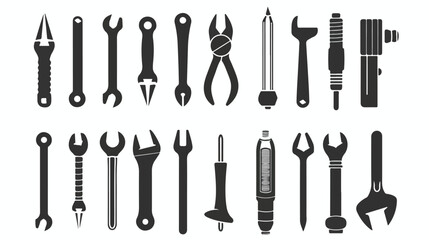Screwdriver icon set. tools icon vector isolated