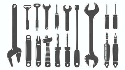 Screwdriver icon set. tools icon vector isolated