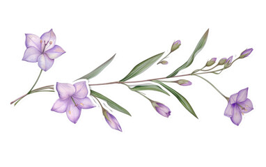 Branching Out: Wahlenbergia Sticker isolated on transparent Background