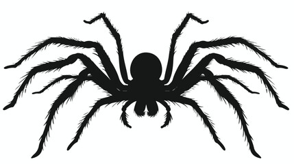 Silhouette of spider isolated on white background. vector