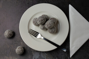 Coconut balls on a plate