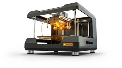 Fototapeta premium 3D printer, isolated on white background . Generative AI