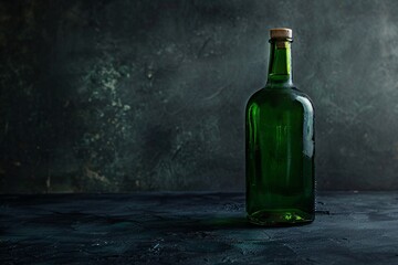 a green bottle with a cork