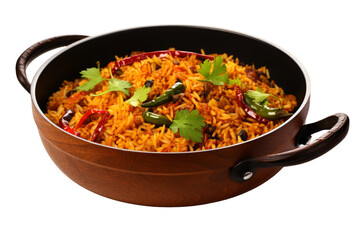 Tempting Sindh Spiced Rice Delight Isolated on Transparent Background.