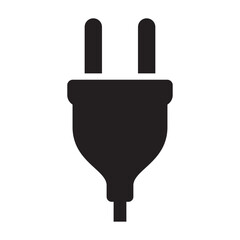 Electric plug vector icon isolated on white background