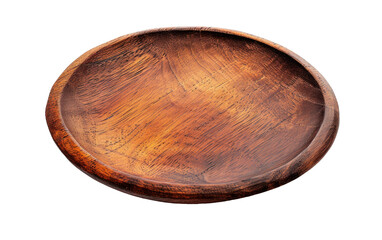 Plate made of wood isolated on transparent Background