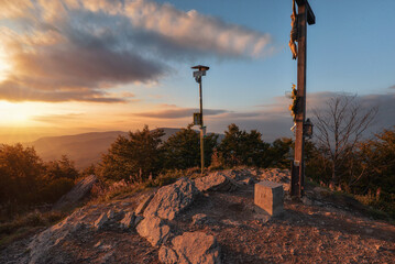 sunset over the mountain Slanske vrchy