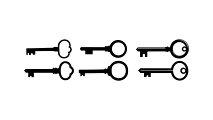 set of key shapes vector