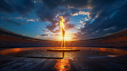 Olympic Blaze: An Illustration Capturing the Glory of the Olympic Flame in All Its Grandeur - obrazy, fototapety, plakaty