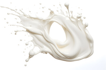 Milk creamy splash isolated on white background