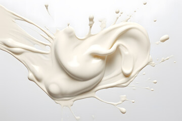 Milk creamy splash isolated on white background