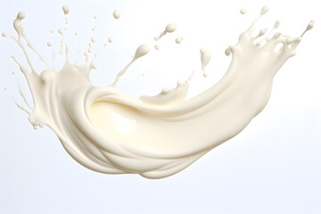 Milk creamy splash isolated on white background