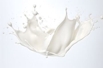 Milk creamy splash isolated on white background