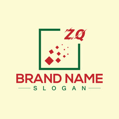 Fototapeta premium Creative ZQ letter logo design for your business brands