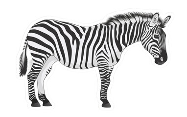 Fototapeta na wymiar Sticker Zebra isolated on transparent Background