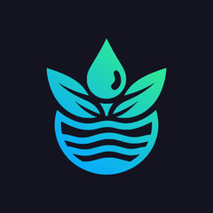 water drop and leaf logo