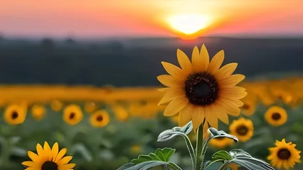 Fotobehang sunflower field in summer © ehtasham