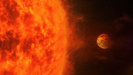 Red giant, earth being destroyed