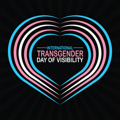International Transgender Day Of Visibility wallpaper with shapes and typography. International Transgender Day Of Visibility, background - obrazy, fototapety, plakaty