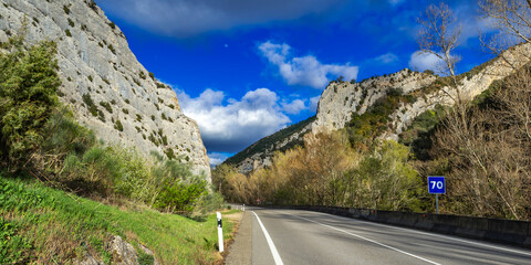 V&iacute;a Verde Santander-Mediterr&aacute;neo Path, Desfiladero de la Horadada, Montes Obarenes-San Zadornil Natural Park, Las Merindades, Burgos, Castilla y Le&oacute;n, Spain, Europe