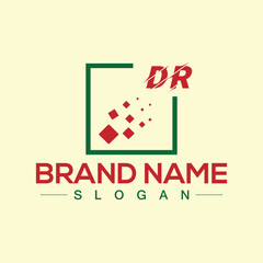 Fototapeta premium Initial monogram DR letter logo design template